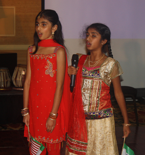 Indian children singing anthems